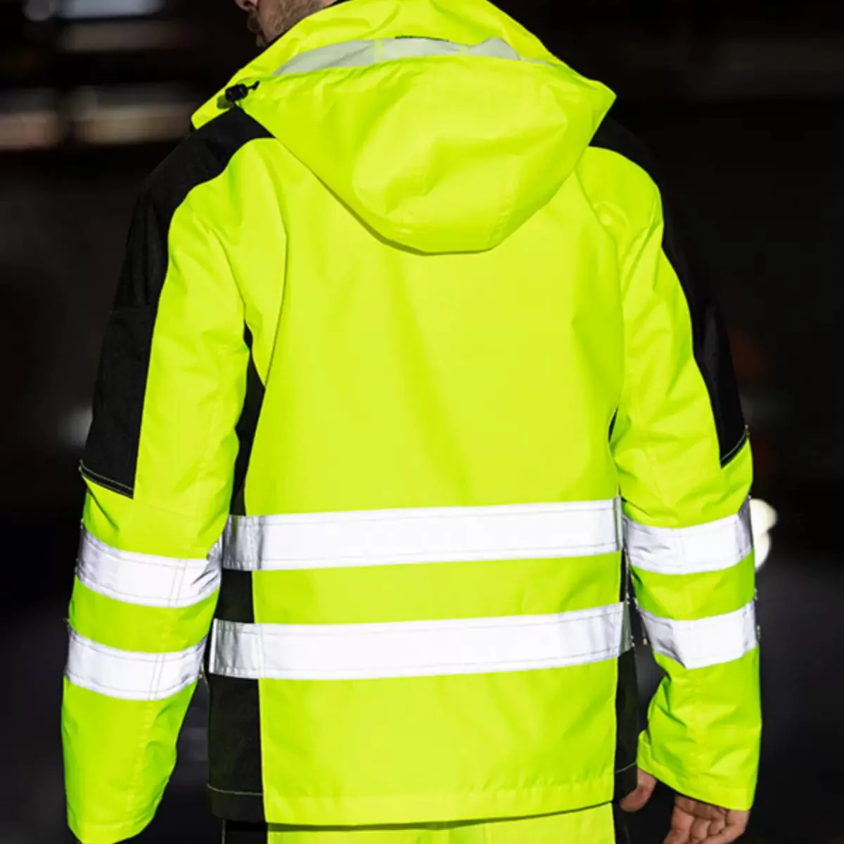 Hi Vis-ropa de trabajo para hombre, traje de trabajo 3 en 1, chaqueta reflectante de invierno con forro de algodón desmontable