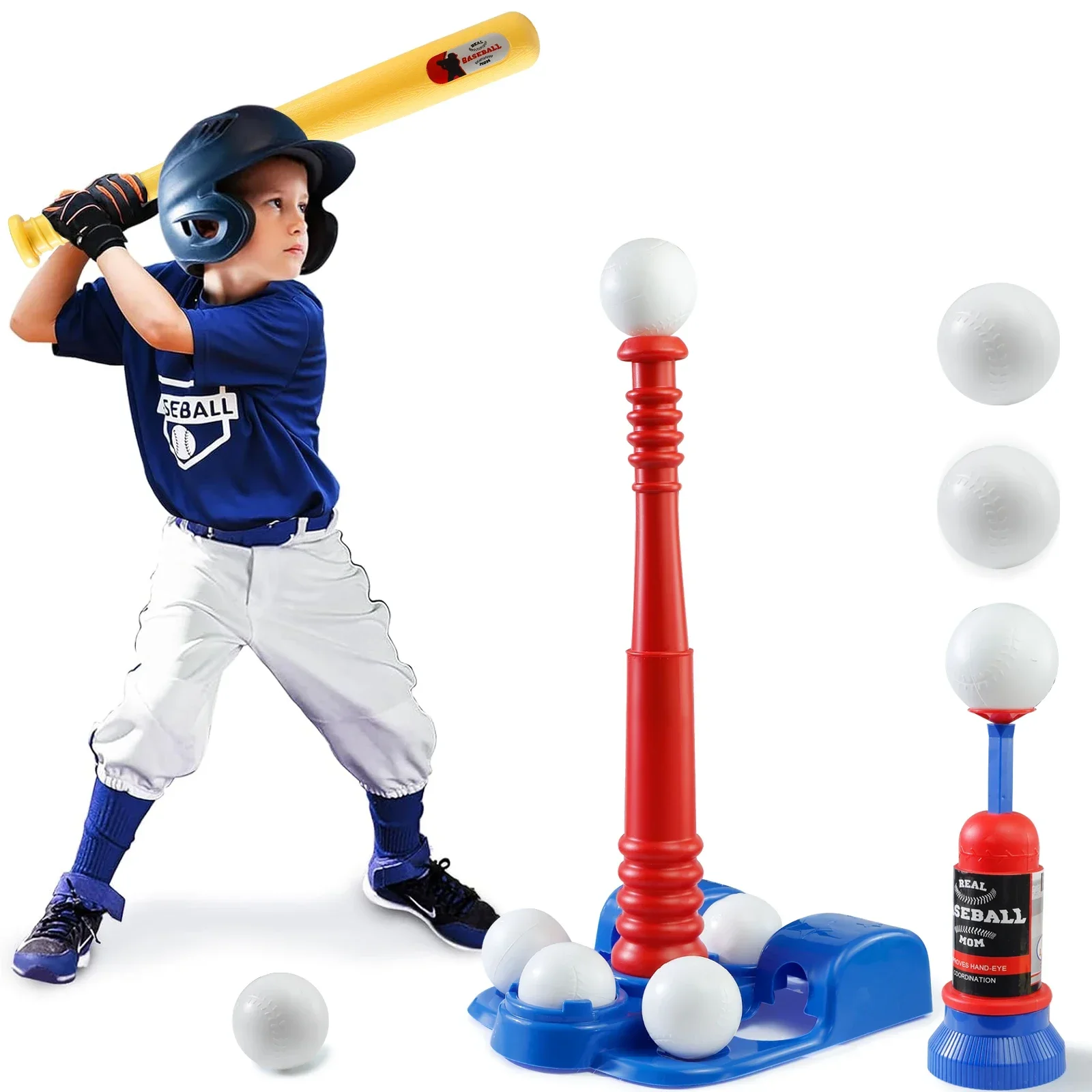 Baseball Tee,Baseball Set for Toddlers,Teeball Batting Tee,Pitching Machine,Toy for Boys&Girls,Halloween/Christmas/Thanksgiving