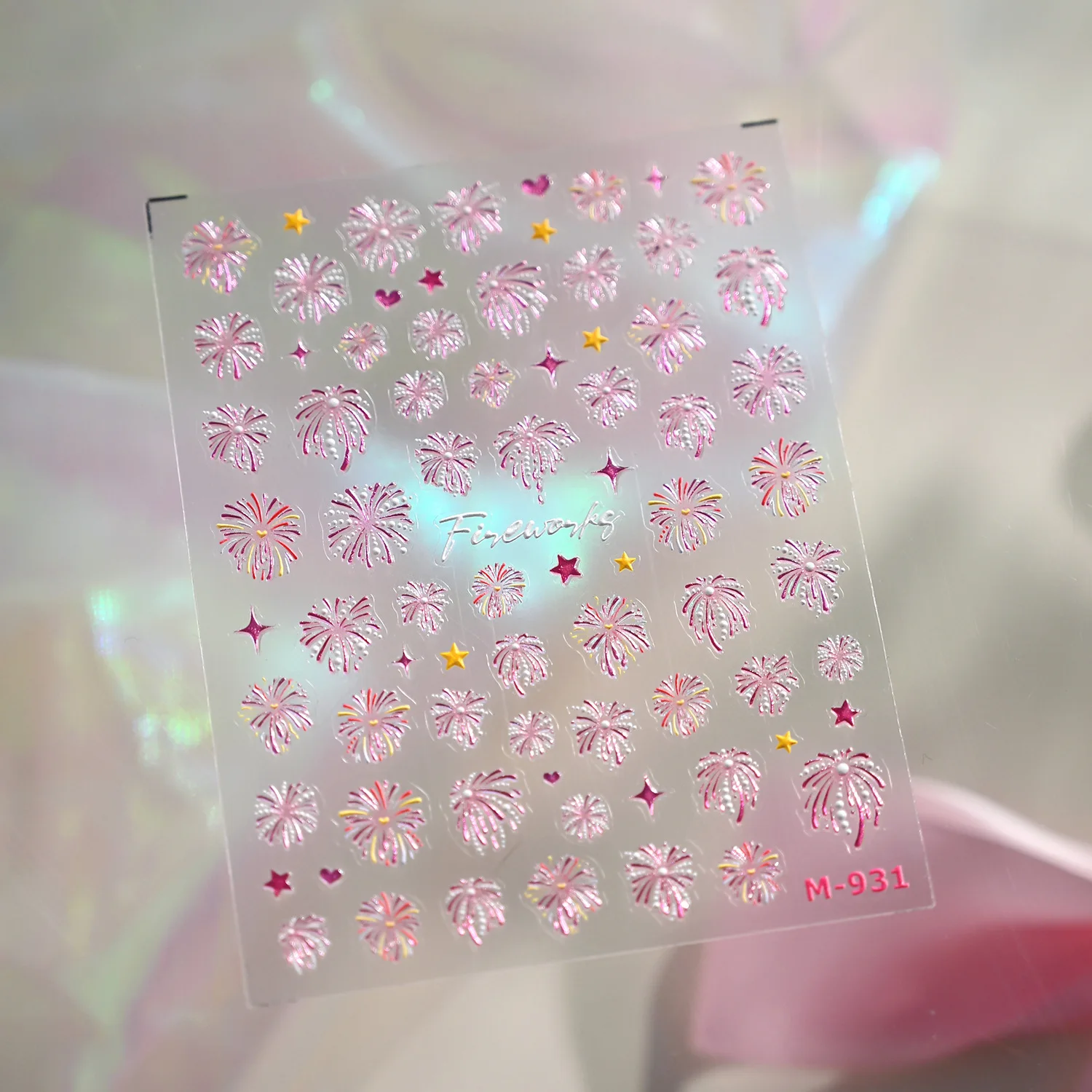 بريق ازدهار الأزرق الألعاب النارية نجوم الحب القلب ثلاثية الأبعاد هلام ذاتية اللصق مسمار الفن ملصقات تألق الملونة مانيكير الشارات