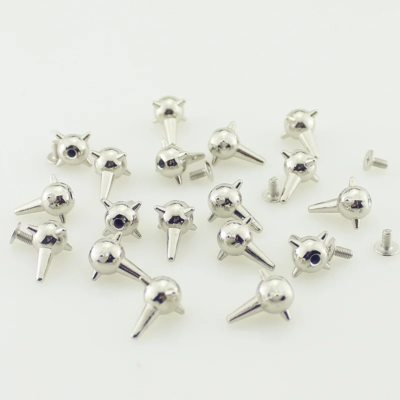 10sets/pack 10*18MM Silver Meteor Hammer Shape Rivets For Leather Alien Studs And Spikes For Clothes DIY Accessories