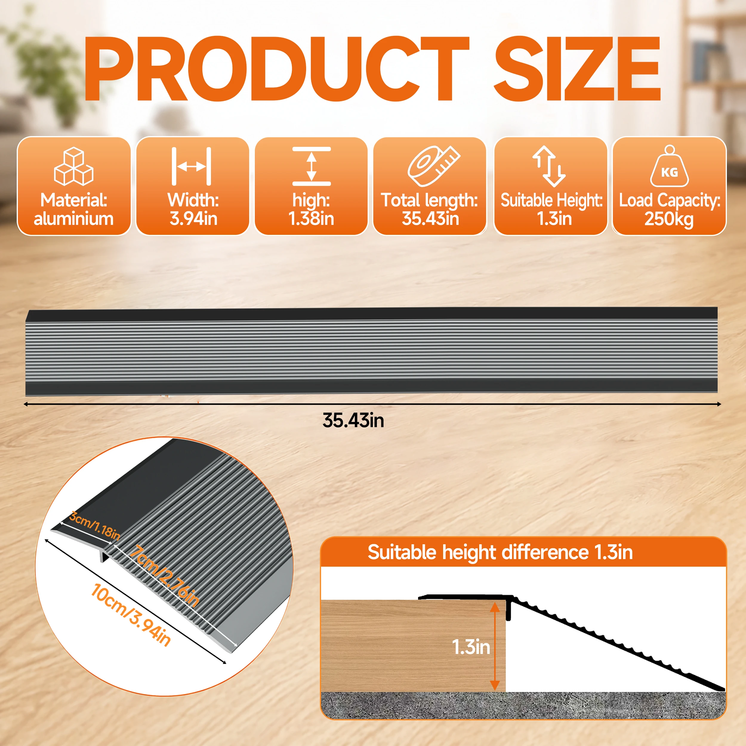 Aluminum Alloy Threshold Transition Strip 90cm×10cm Doorway Floor Reducer Trim Strip For Tile Laminate Flooring 1Pc 4Colors Ava
