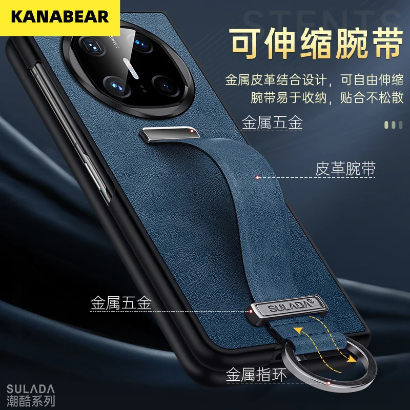 

Trendy & Cool Series: Durable, Anti-Drop & Shockproof Leather Phone Case with Wrist Strap for Huawei MateX6