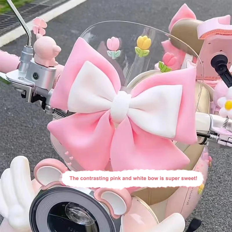 Helmet Decorations Large Bow Stickers for Electric Scooter Motorcycle Cute DIY Vehicle Body Decals