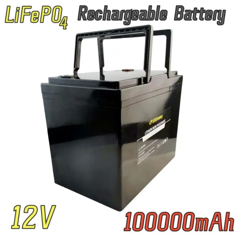 2024 NEW 12V 100Ah LiFePO4 Battery with BMS Lithium Iron Phosphate Batteries Pack for Solar Boat Golf Cart Wind Solar Energy