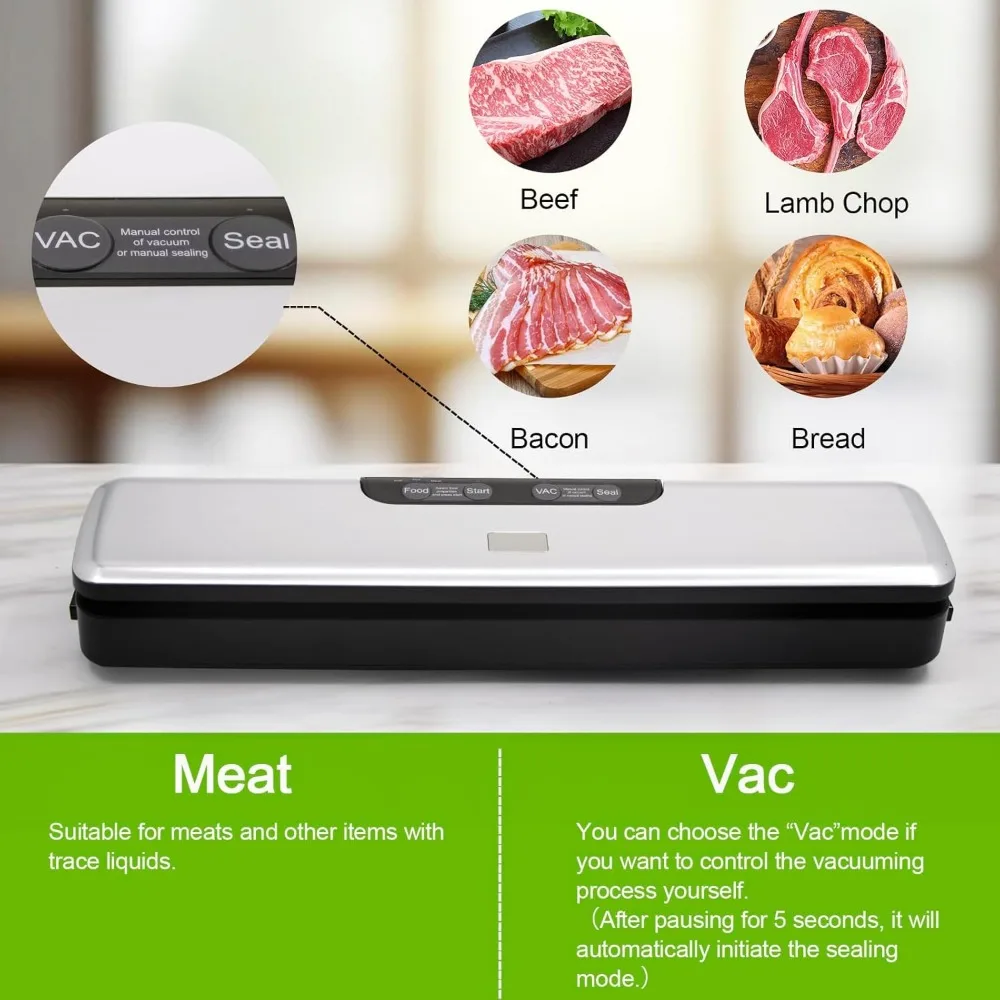 Vacuum Sealer Machine, Multi Food Storage with 5 Modes, Vacuum Food Sealers