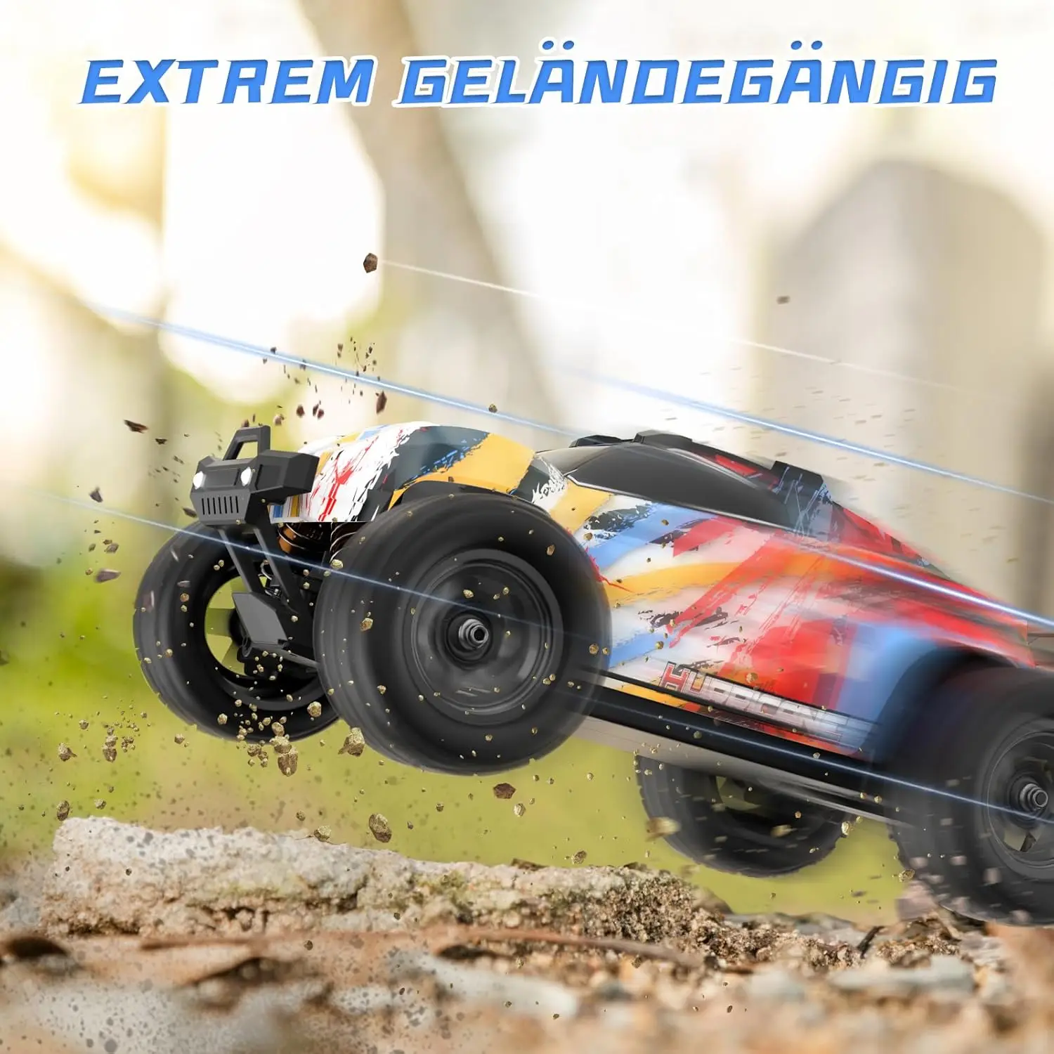 Remote Control Car, 2.4GHz 1:18 Off Road RC Car 40 km/h, 4WD Fast Remote Controlled Racing Car, All Terrain RC Monster Truck Water