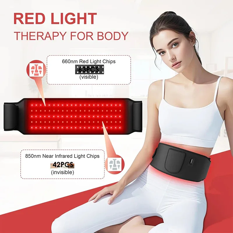 Red Light Therapy Belt 660nm 850nm Near Infrared Light Therapy for Body, Relaxing Muscle, Inflammation, Improve Circulation