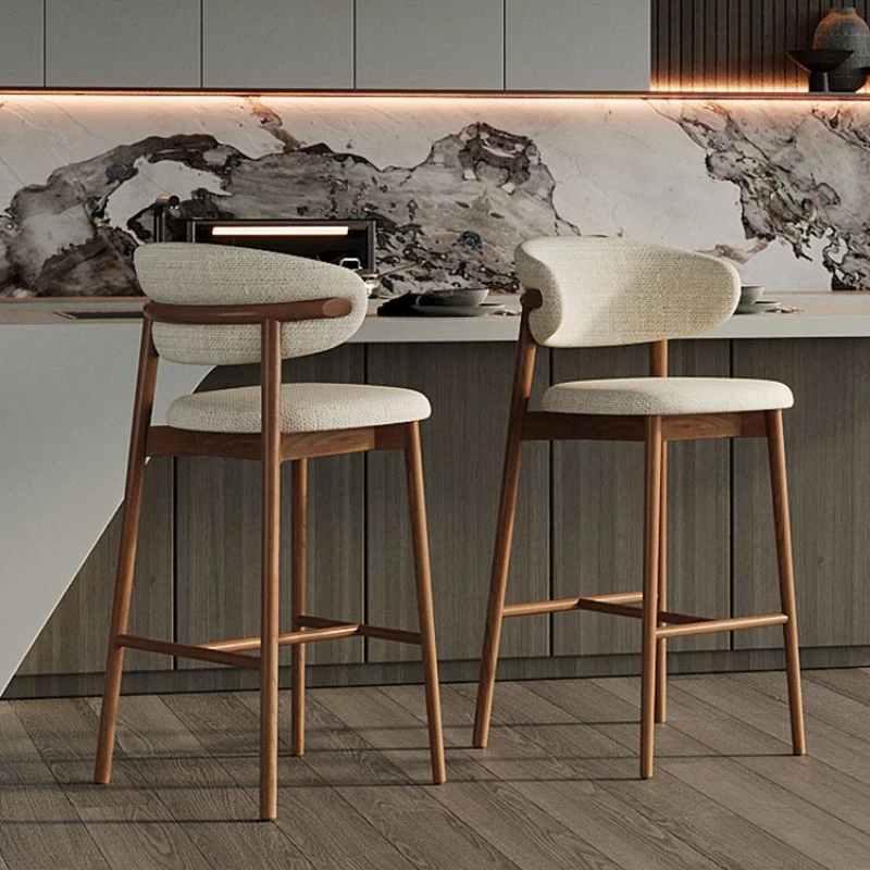 

Solid wood high chair, dining chair walnut, bar chair