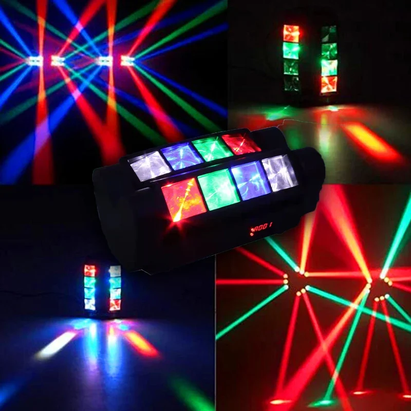 3*8W Professional KTV Party DJ Disco Light Sound-Controlled DMX512 Control Spider Light Wedding Dance Hall Audience Light