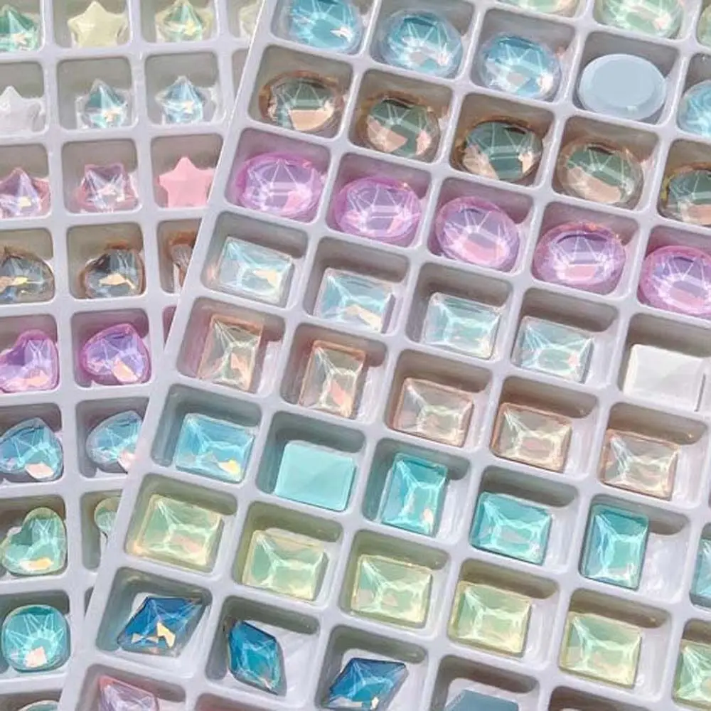 Décorations japonaises aurore pour ongles, cœur d'amour, couleur macaron, strass, étoiles rhombiques, accessoires pour ongles pour femmes