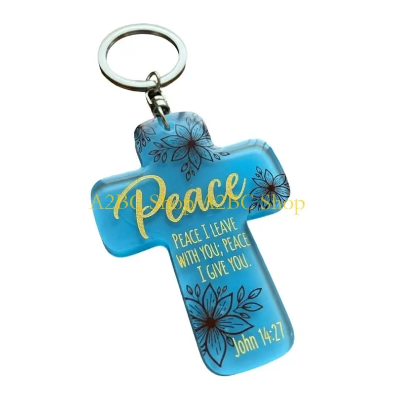 A2BC Minimalists Acrylic Keychain Crossing Pendant Positive Energy Daily Use for Bags