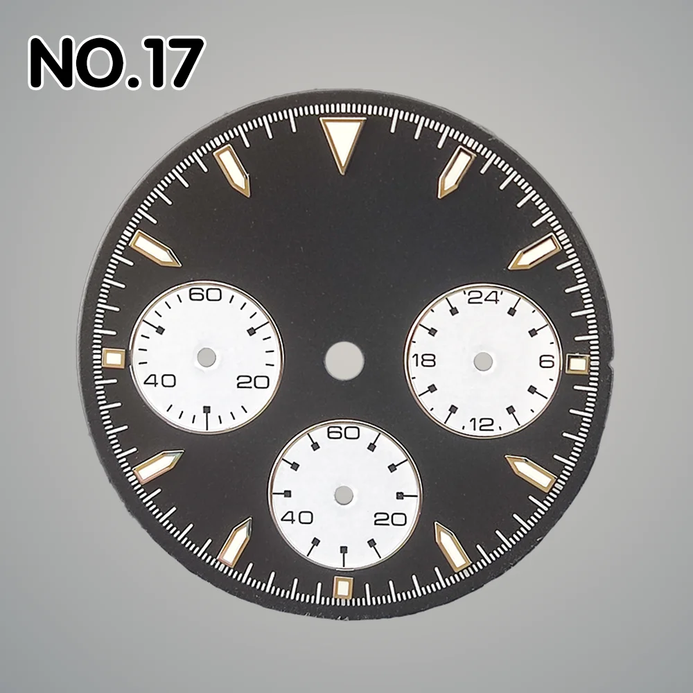 VK63 dial 29mm dial watch parts replacement accessories multifunctional timing dial green night light luxury men's watch dial