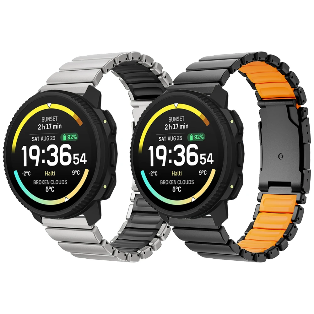 22mm Titanium + Silicone Strap For Suunto Vertical 2 / Run / RACE 2 S / Ocean Band Wristband For Suunto 5 9 Peak Pro Bracelet