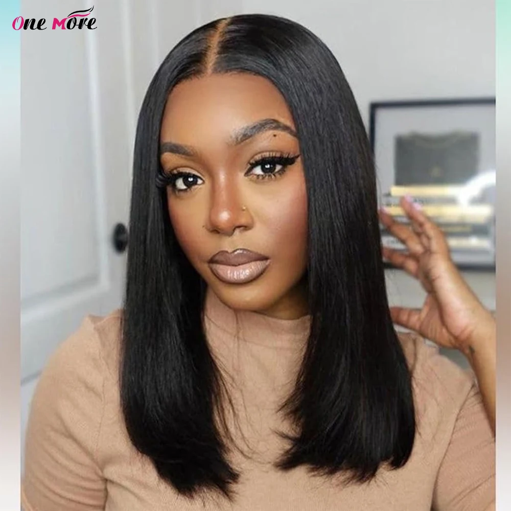 

2x6 Прямой парик шнурка Боб из человеческих волос 100% 250% Плотность стрижки Боб парик для женщин Бразильские волосы