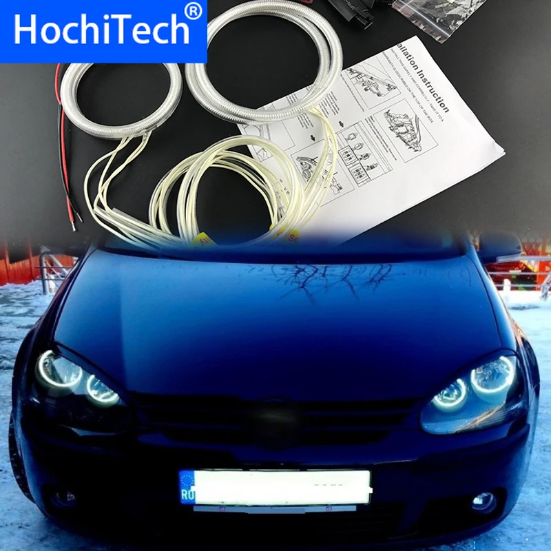 For VW Volkswagen Golf 5 MK5 2003-2009 HochiTech Ccfl Angel Eyes Kit White 6000k Ccfl Halo Rings Headlight