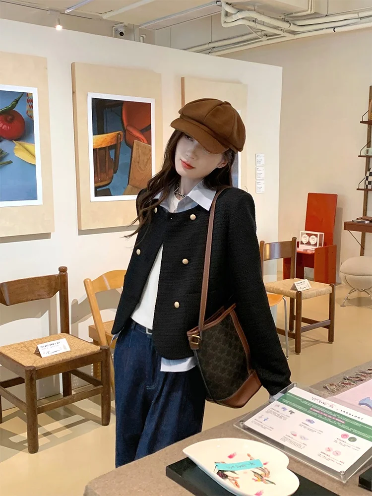 

Женское модное пальто Yang Bubble Bla Splice с воротником, осеннее, новое, приталенное, с длинными рукавами, для повседневной носки