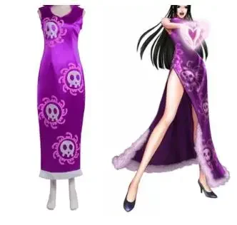 

Queen Boa Hancock Cosplay Costume Anime Kimono Dress Cheongsam Cloak Women Halloween Carnival Cheongsam Set Outfits Role Play