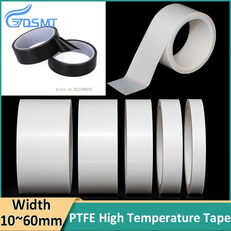 High Temperature PTFE Insulated Friction Resistant Special Tape 380° Black White Thick 0.18mm/0.13mm