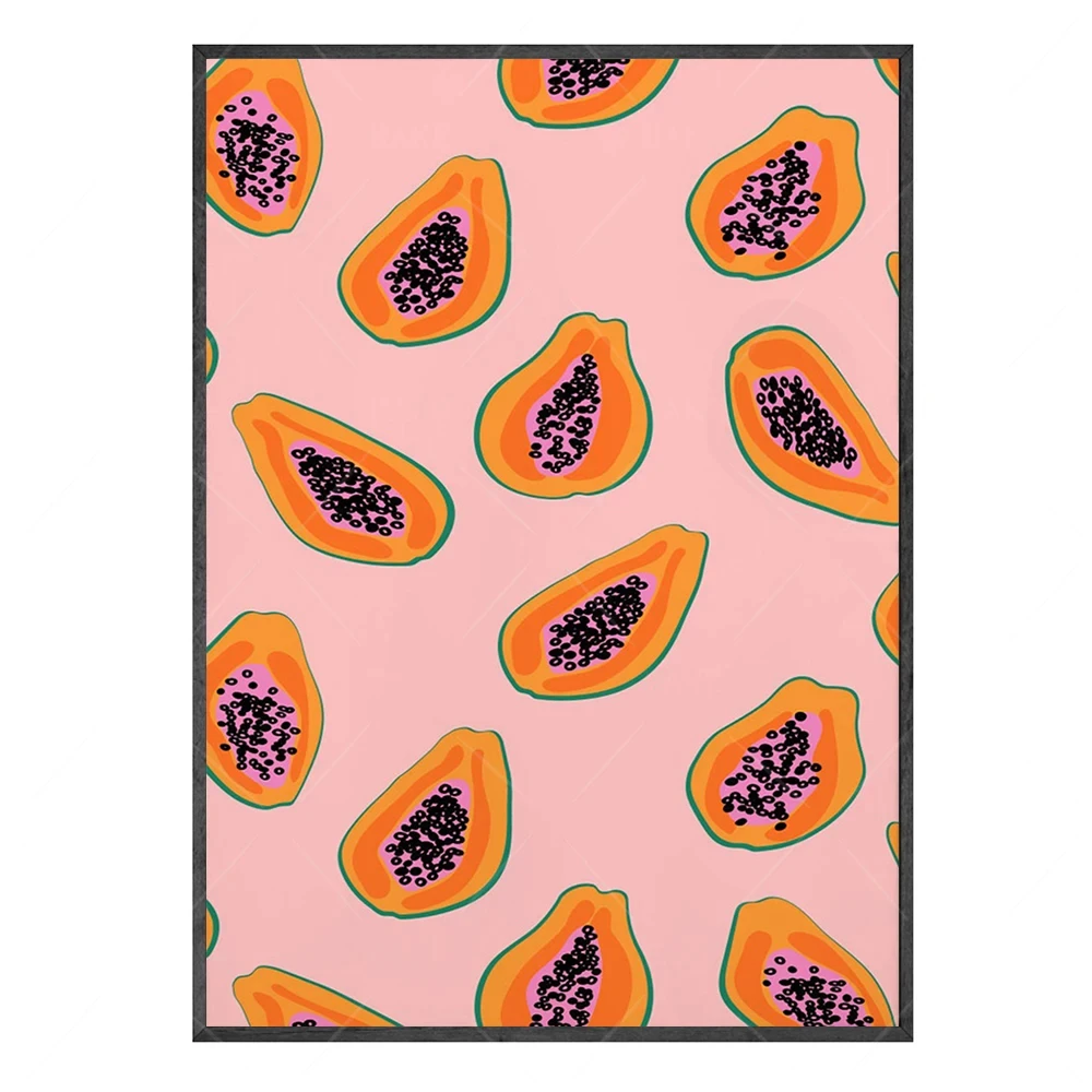 Frutta limone arancia Papaya cucina Wall Art Canvas Painting Nordic Poster e stampe immagini astratte da parete per la decorazione del soggiorno