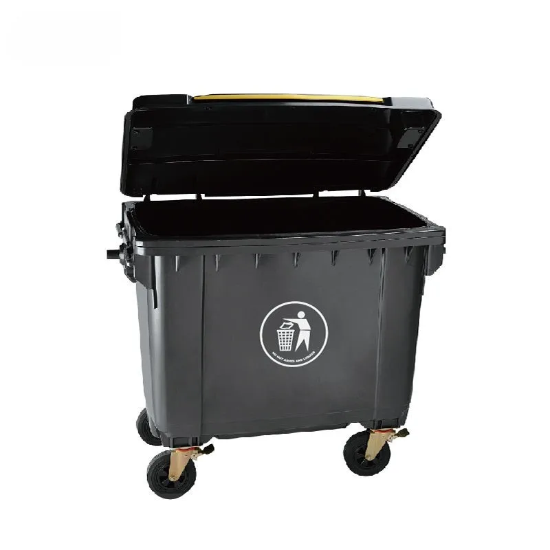 Large Capacity 660L Standing Pedal Storage Bucket HDPE Waste Containment Garbage Bin with Lid Wheelie Bin Storage for Outdoor