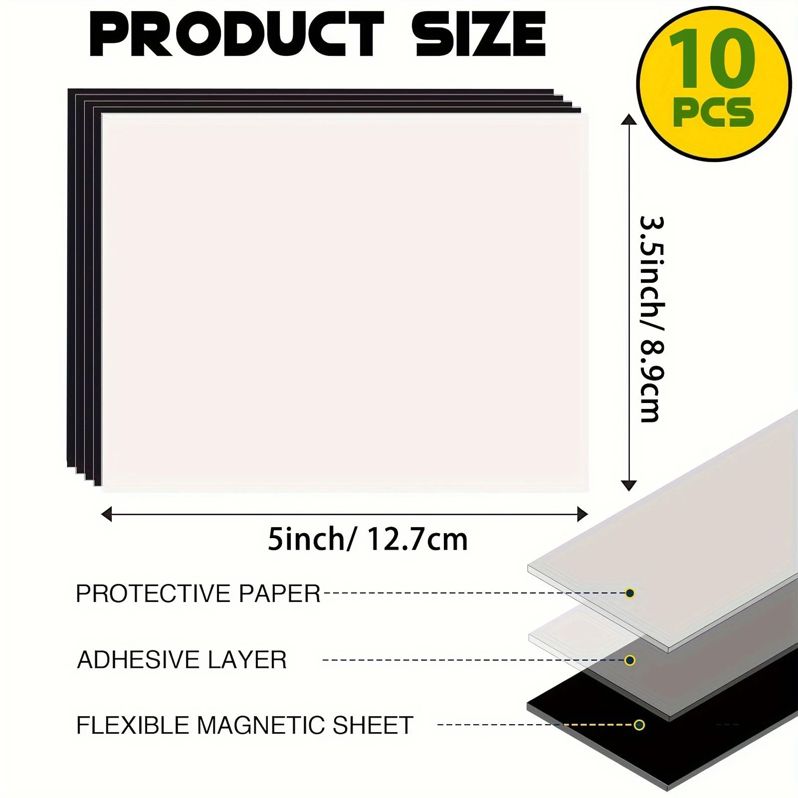 DIY Craft Magnetic Sheets with Adhesive Backing - 3.5 X 5' 10 Pack Adhesive Sheets for Magnetic Stickers and Photos