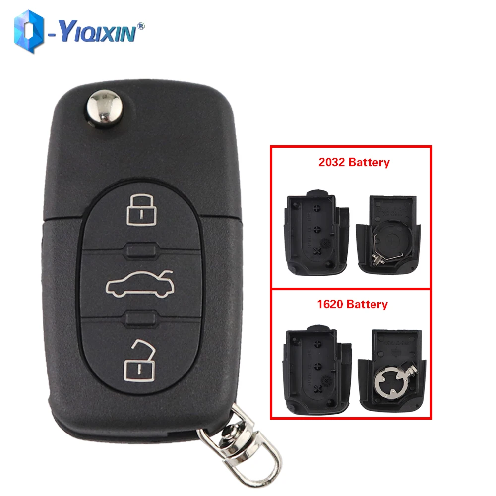 YIQIXIN 3 Buttons Fob Case Cover For Audi TT B5 RS4 Quattr A2 A3 A4 A6 A8 Car Folding Key Shell Smart Housing Body Replacement