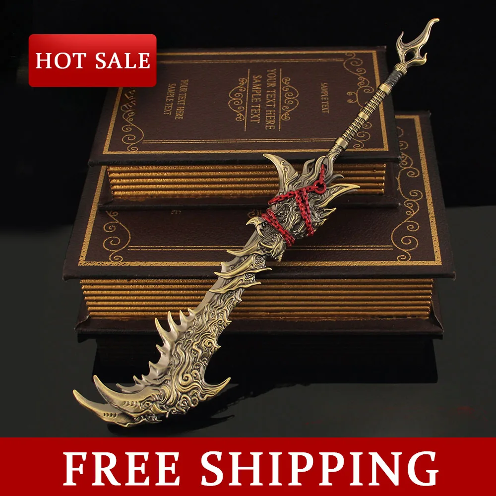 30cm naraka: bladepoint exiled estrela lobo senhor jogo periféricos modelo de metal completo ornamento colecionável cosplay arma espada brinquedo