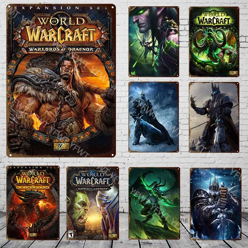 Modern World of Warcraft Game Metal Tin Sign Poster Wall Art Bedroom Studio Home Wall Decoration Cuadros