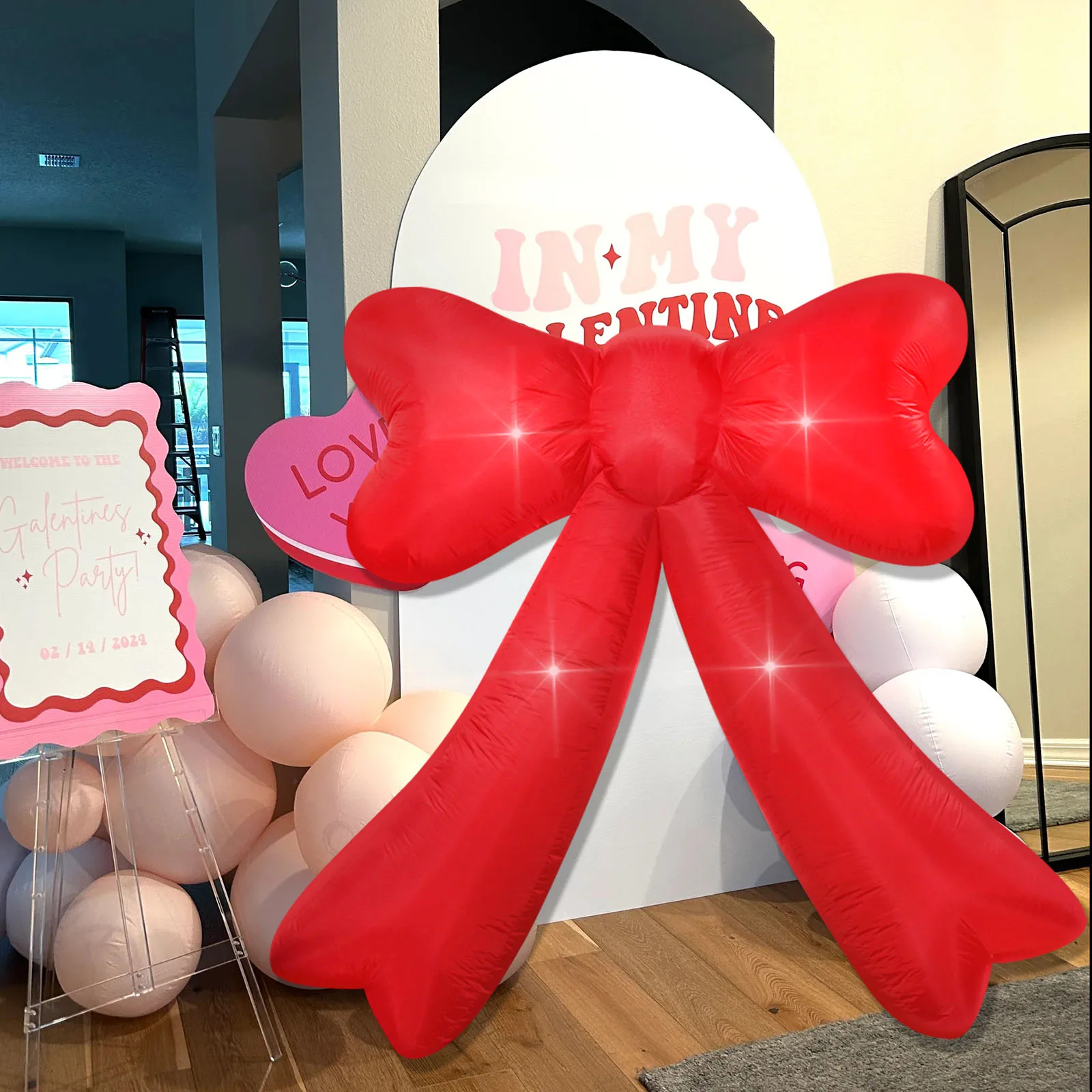 

Надувные украшения на День святого Валентина: красный бант с подсветкой для балкона, террасы, крыльца, праздничный декор для вечеринок