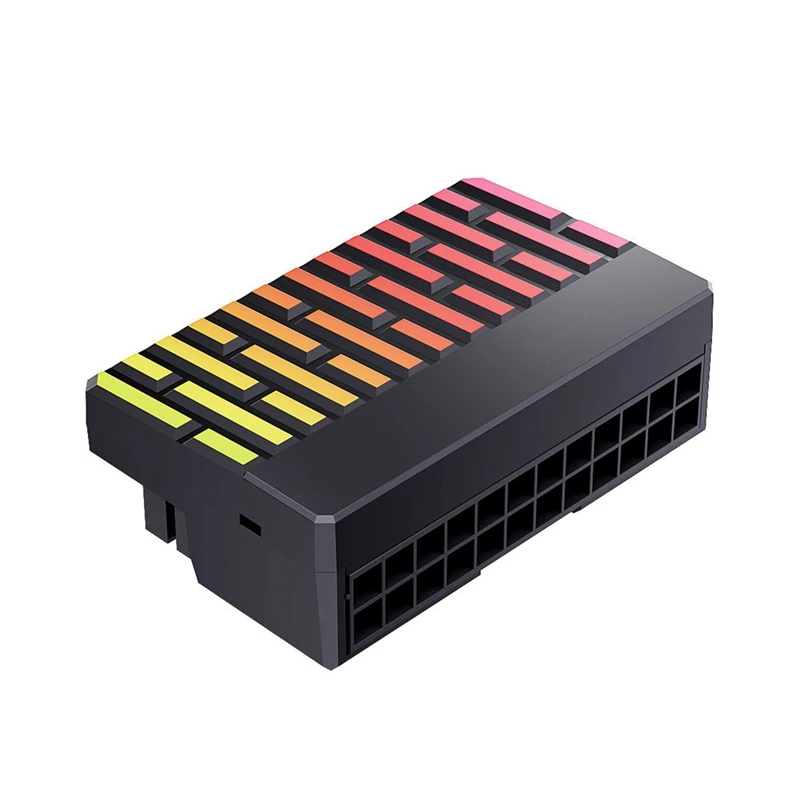 อะแดปเตอร์เชื่อมต่อพลังงาน90 ° ATX 24พิน5V 3ขา Arc 24Pin ตัวเมียไปยังตัวผู้อะแดปเตอร์แปลงไฟ90 ° DIY สำหรับเดสก์ท็อปพีซี