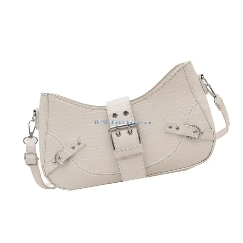 340D Modern Underarm Purse With Detachable Strap Lightweight PU Leather Handbag