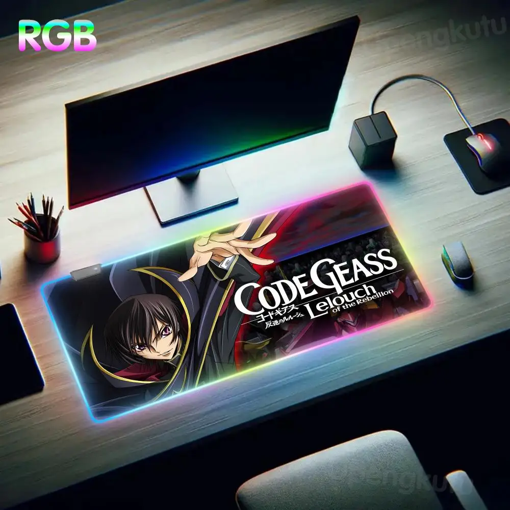 C_code G_geass Mouse Esports Computer Keyboard Pad Pad RGB Mouse Top Selling Wholesale Pad LED Large Gamer Mouse Pad Luminous