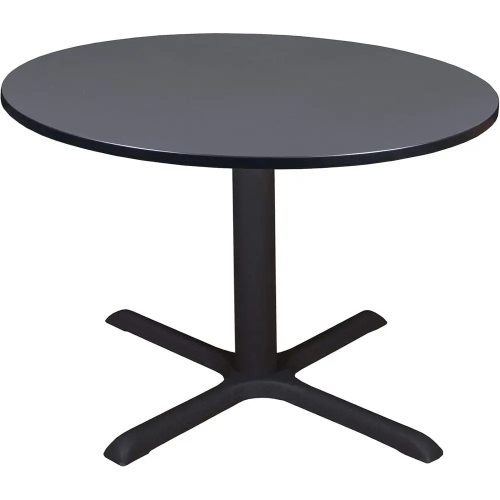 48-inch Round Grey X-Base Breakroom Table - Large Size