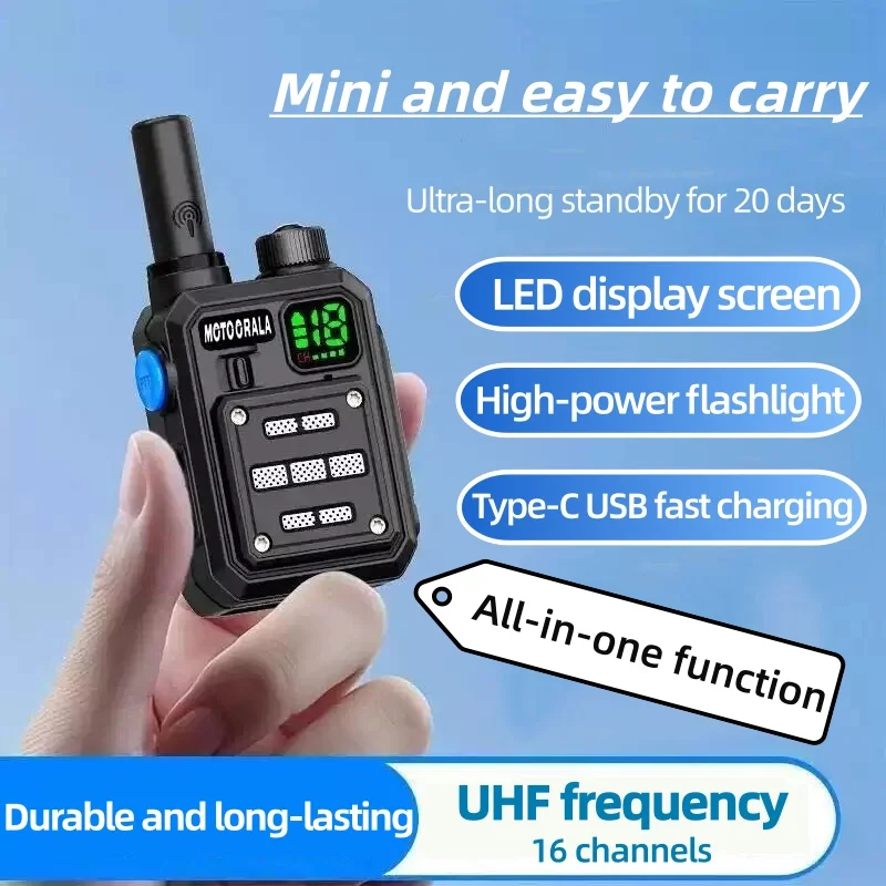 جهاز اتصال لاسلكي صغير للتخييم 2025 جديد طويل المدى عالي الطاقة UHF اتجاهين راديو مطابق مع جهاز إرسال واستقبال Baofeng المحمول في الهواء الطلق