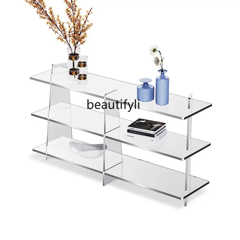 Modern Minimalist Acrylic Bathroom Punch-Free Multi-Layer Storage Rack Living Room Floor Wall Storage Display Shelf shelves