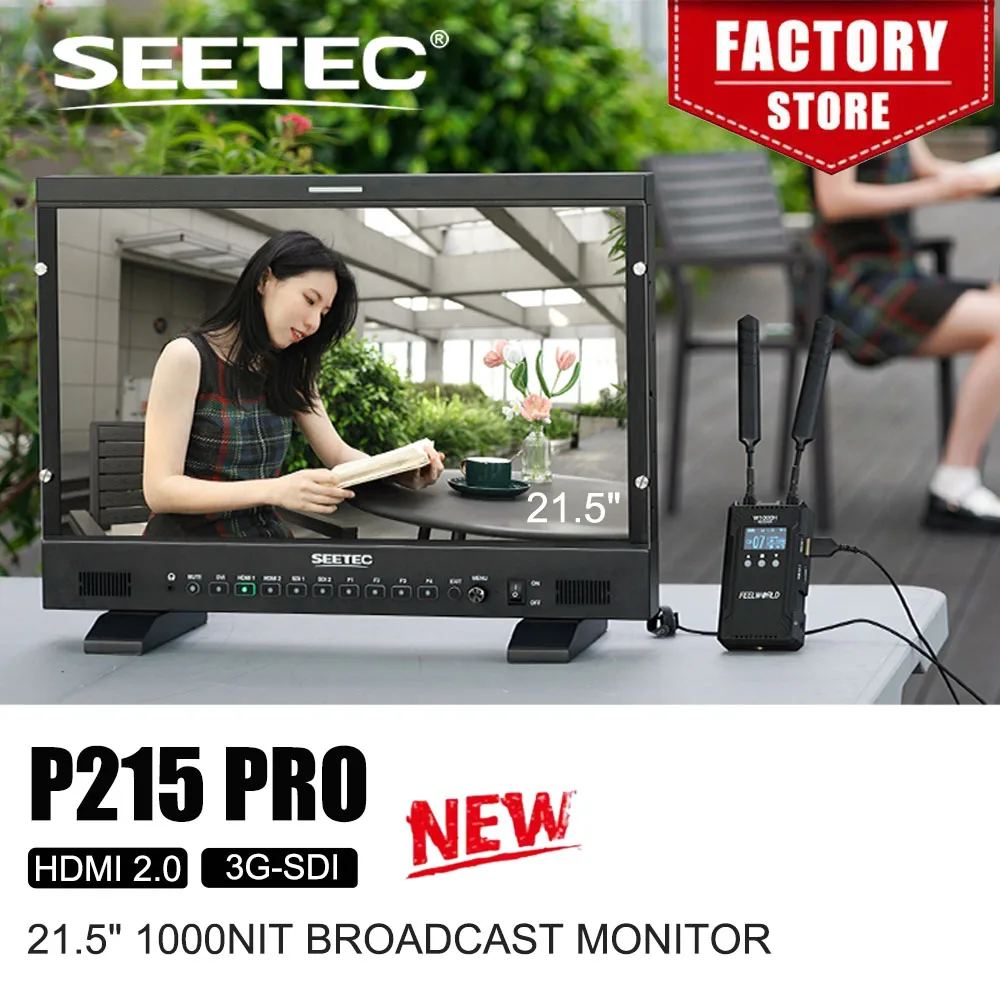 

Монитор SEETEC P215 PRO 21.5 дюйма, профессиональный, для вещания, 1000 нит, высокая яркость, 3G-SDI, HDMI, DVI, IPS, Full HD 1920x1080, с мониторингом волн