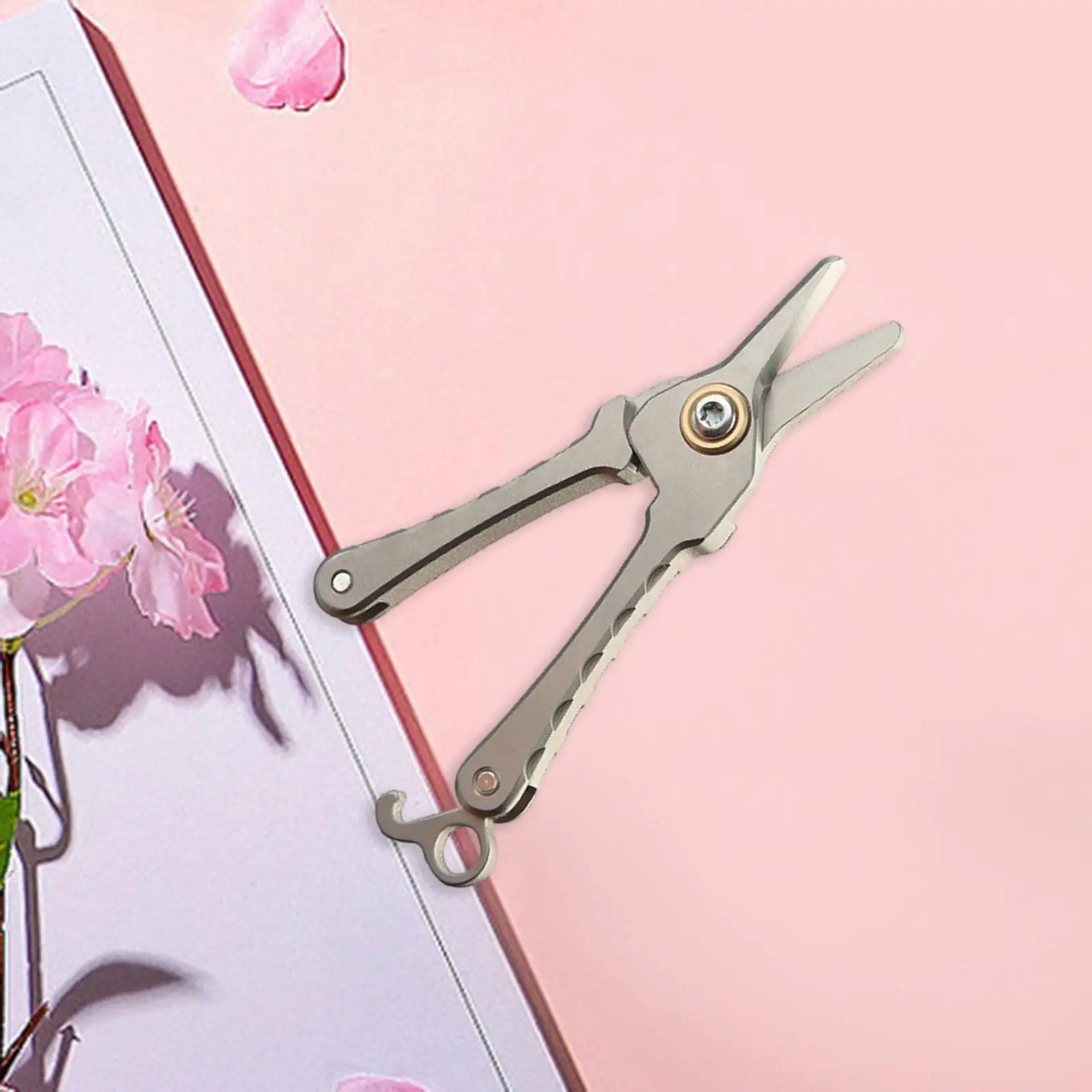 Mini Scissors Pocket Titanium Alloy with Key Chain for Home Sewing Crafting