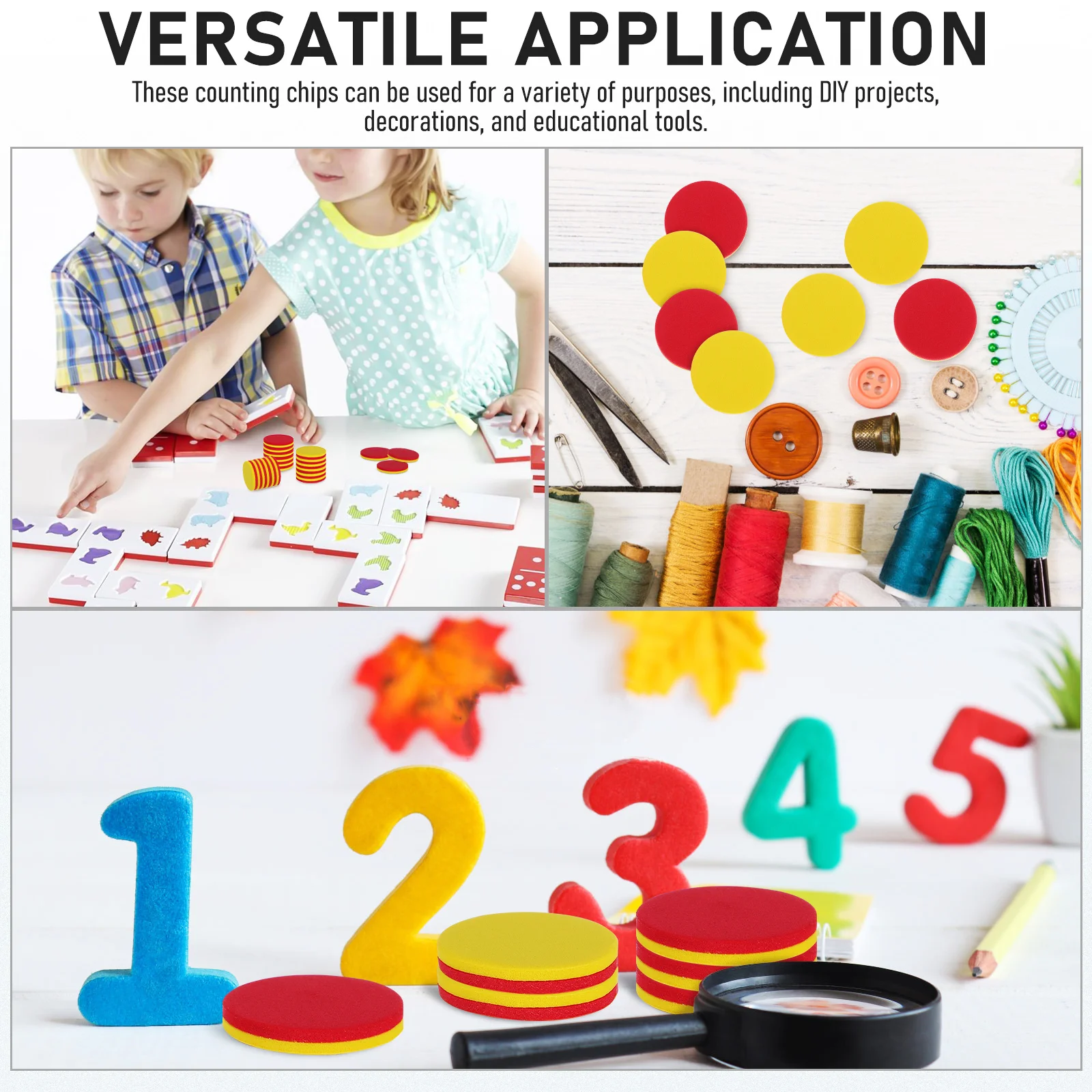 100 Stück Berechnungsscheiben, Einkaufswagen, Spielzeug, Mathe-Zähler, Manipulatives, Zählen von Chips, Punkt-Sets für Kinder, Eva-Kinderschaum