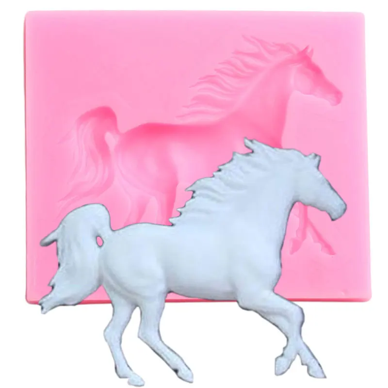 3D Horse Silicone Molds Horseshoe Fondant Mold DIY Horse Head Cake Decorating Tools Cupcake Candy Clay Chocolate Gumpaste Mould