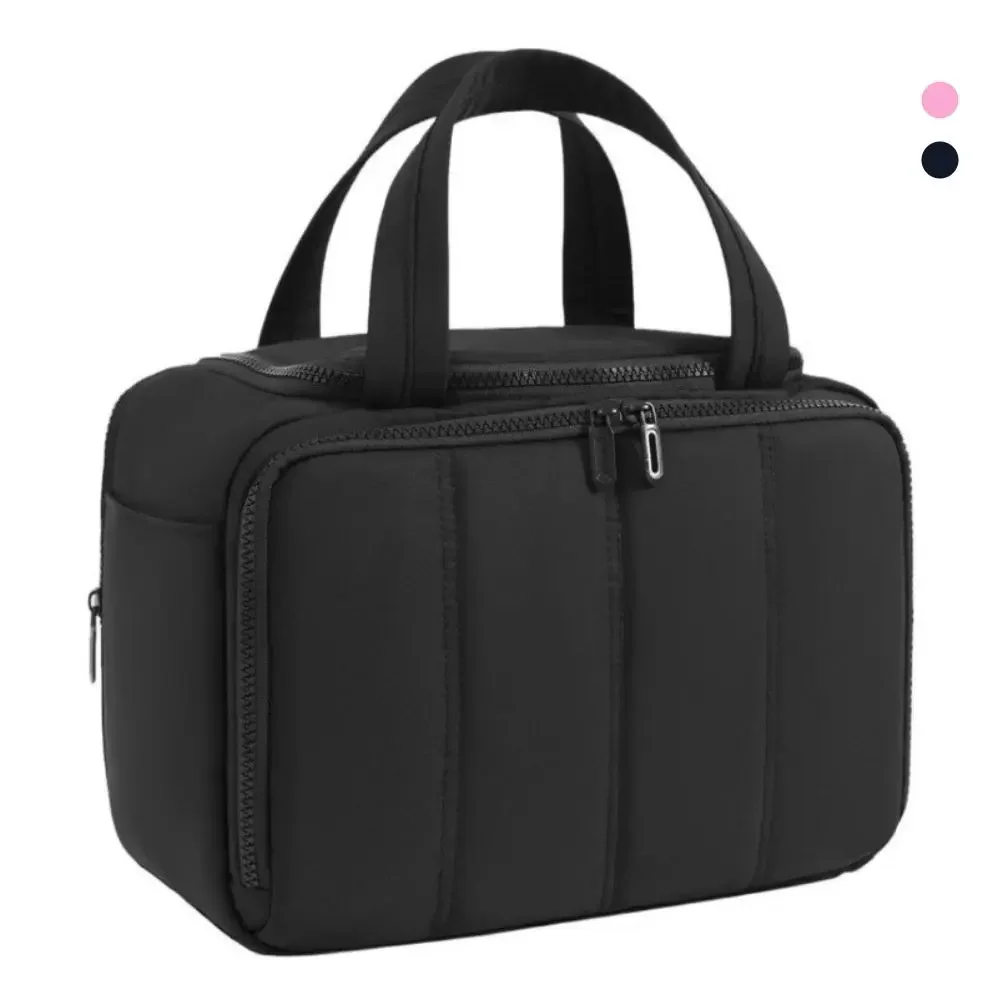 Large Capacity Travel Toiletry Bag Puffy Design Dry-wet Separation Makeup Handbag Waterproof Adjustable Dividers