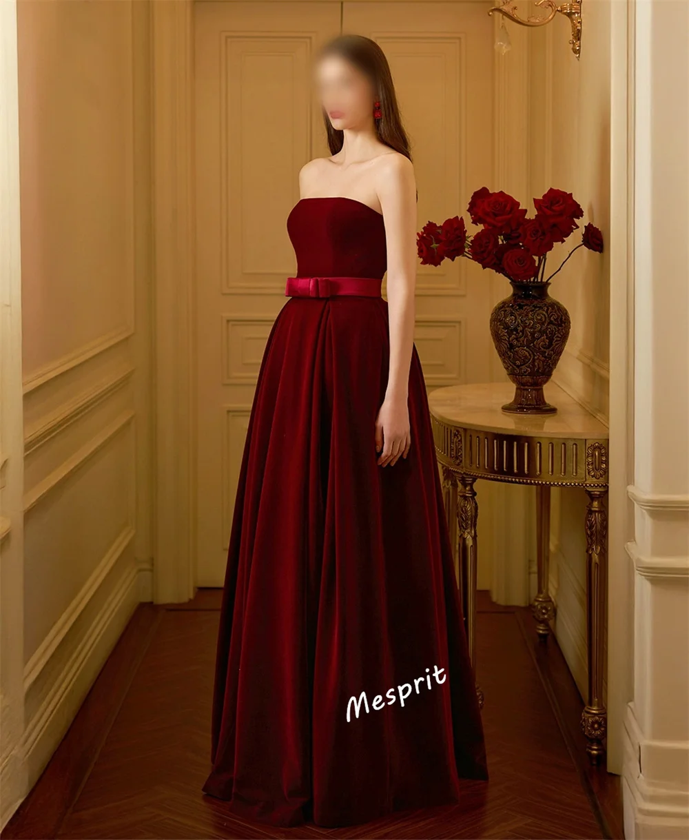 Personalizado elegante plisado sin tirantes A-line vestidos largos vestido de noche Formal ocasión a medida encantador vestido de fiesta de alta calidad