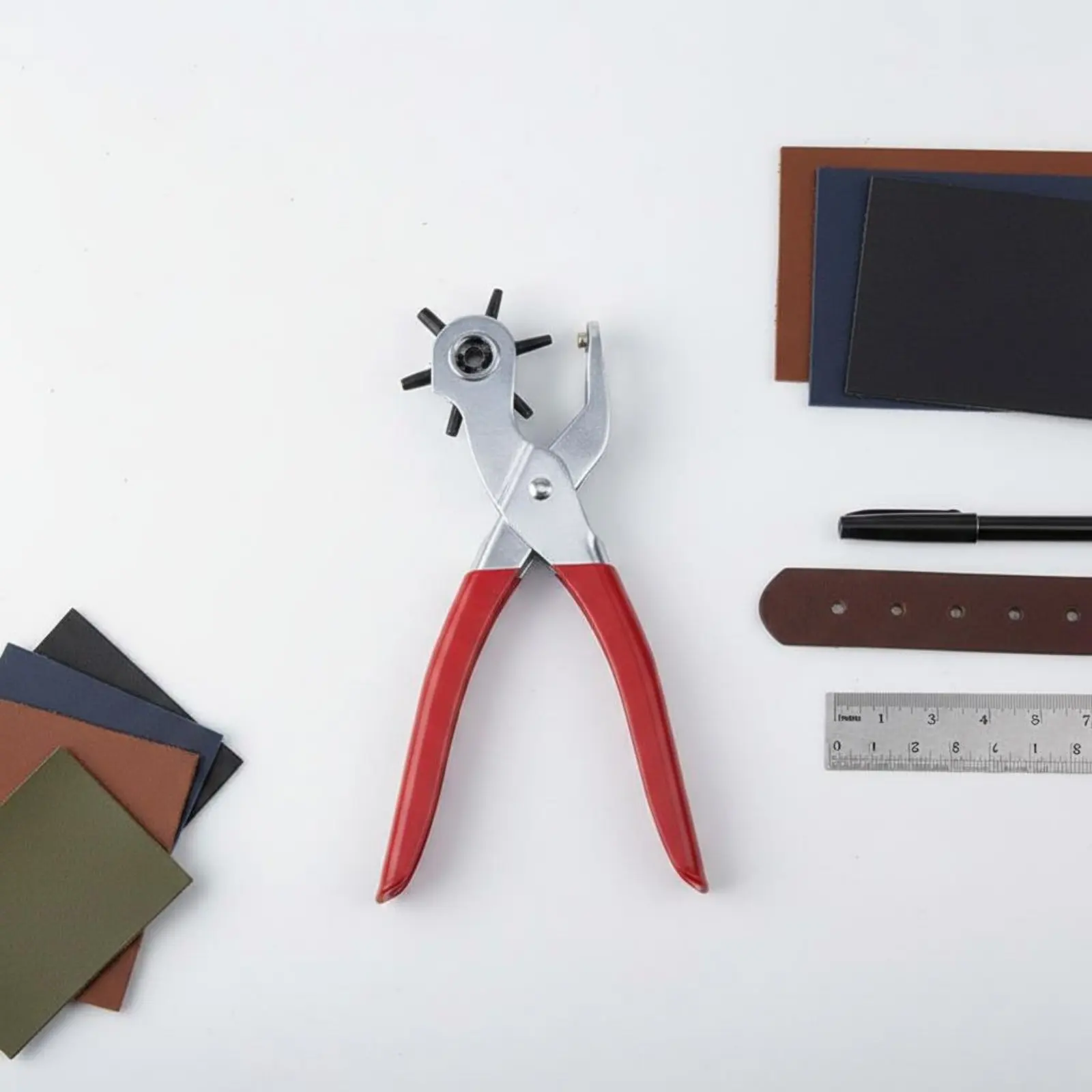 

Belt Hole Punch Tool Heavy Duty Leather Hole Punch Pliers Electroplated Surface for DIY