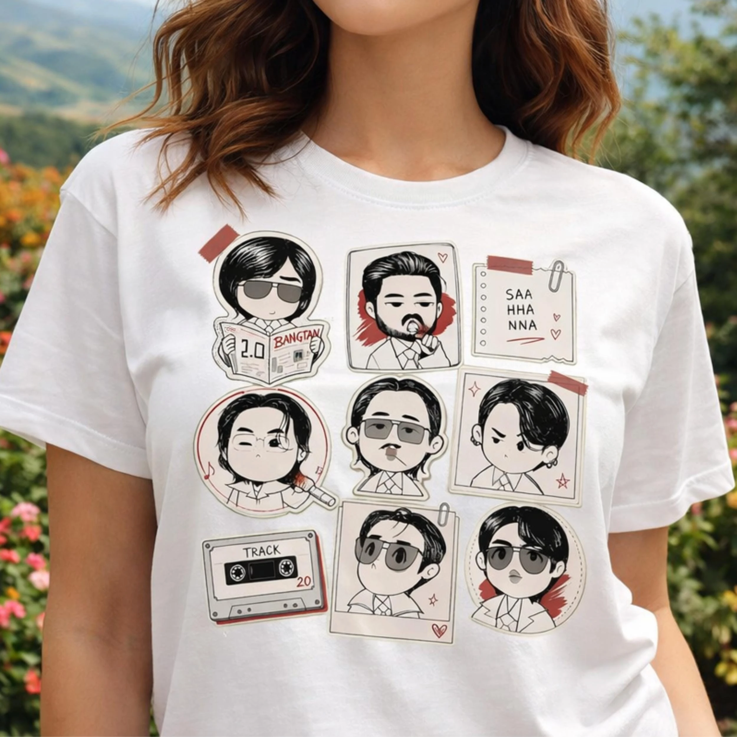 Camiseta BTS Arirang Bangtan Boys OT7, Regalo para Fans del K-Pop, Camiseta de la Gira Mundial de BTS, Verano 2026, Camiseta Familiar de Algodón para Hombre y Mujer, Estilo Y2K