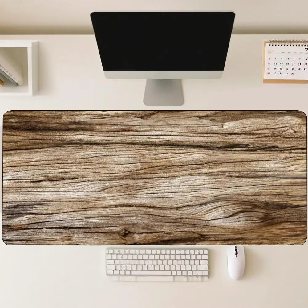 Wood Grain Texture Large Mouse Pad Non Slip Rubber Extended Desk Mat For Gaming Office Keyboard Mouse Desktop Decor