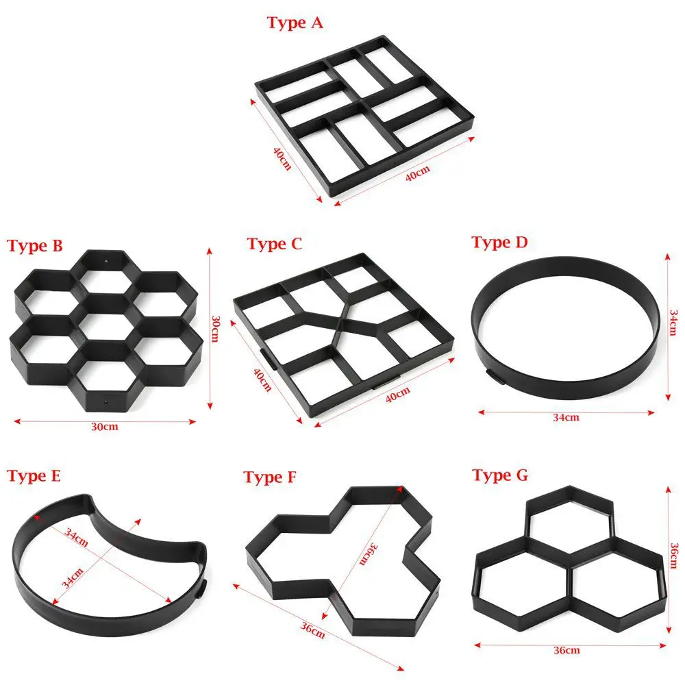 Dekoracja trawnika wielokrotnego użytku różne kształty kamienna droga chodnik cementowa kostkarka do cegieł forma cementowa DIY ścieżka ogrodowa