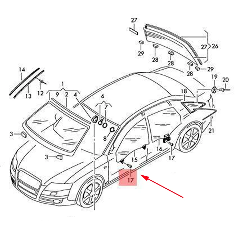 Door Window Regulator Bolt Clip Pin 6N0839511 For Vw  Passat Golf Jetta Audi Skoda Bora Tiguan Touran Citroen C5 Seat Altea