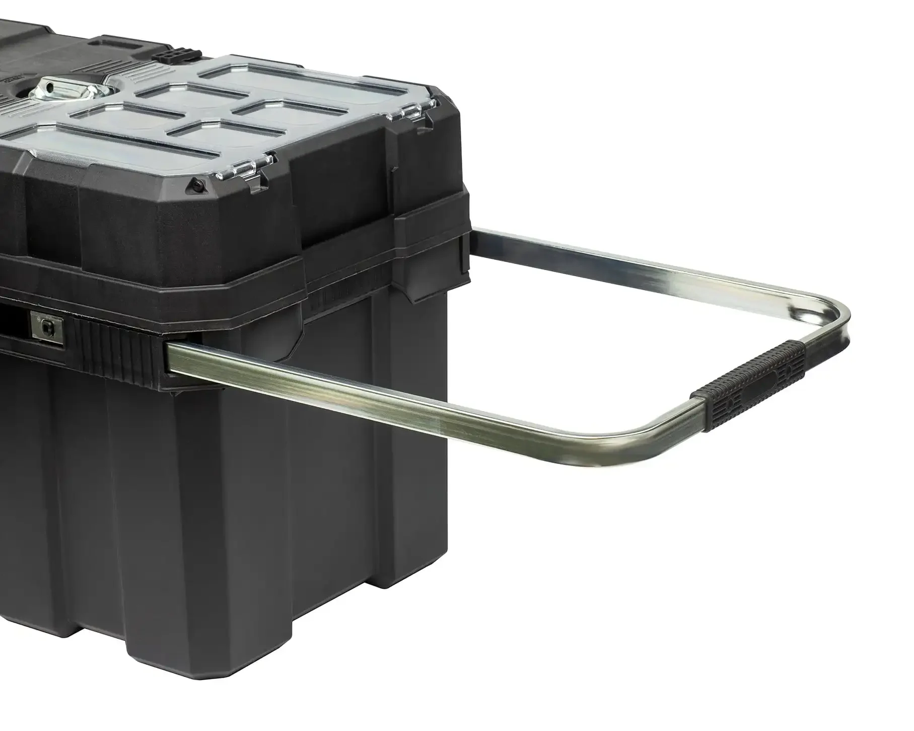 24in Rolling Tool Box, Portable Black Resin Toolbox