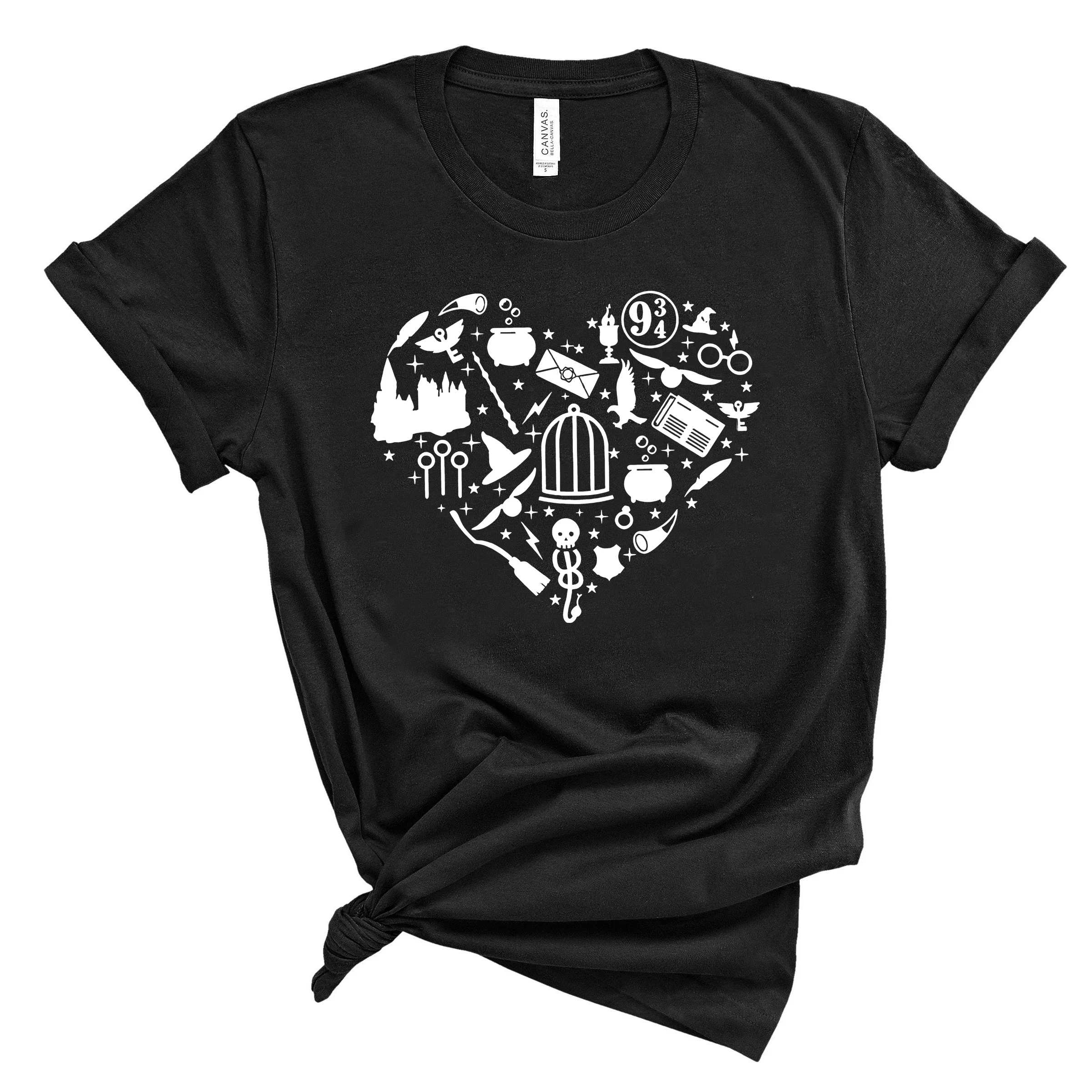 Magical Wizard Castle T Shirt Herbology Witchcraft Tops HP Movie Inspired Tee Wizard School 9 3/4  T-shirt Wizard Wand Shirts