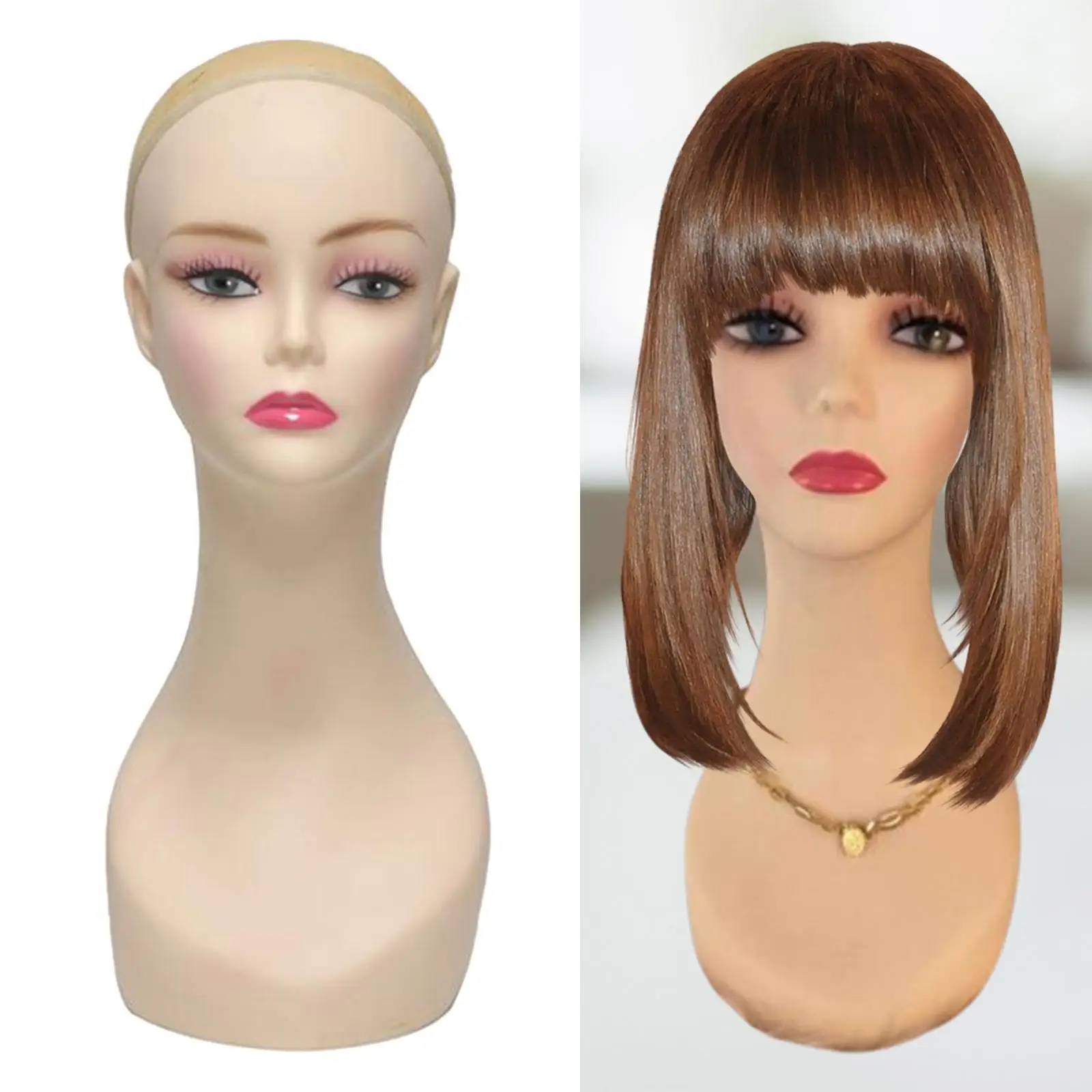 عارضة أزياء واقعية رئيس شعر مستعار عرض موقف متعدد الوظائف مع ماكياج شعر مستعار رئيس القزم رئيس التمثال للنظارات قلادة قبعة