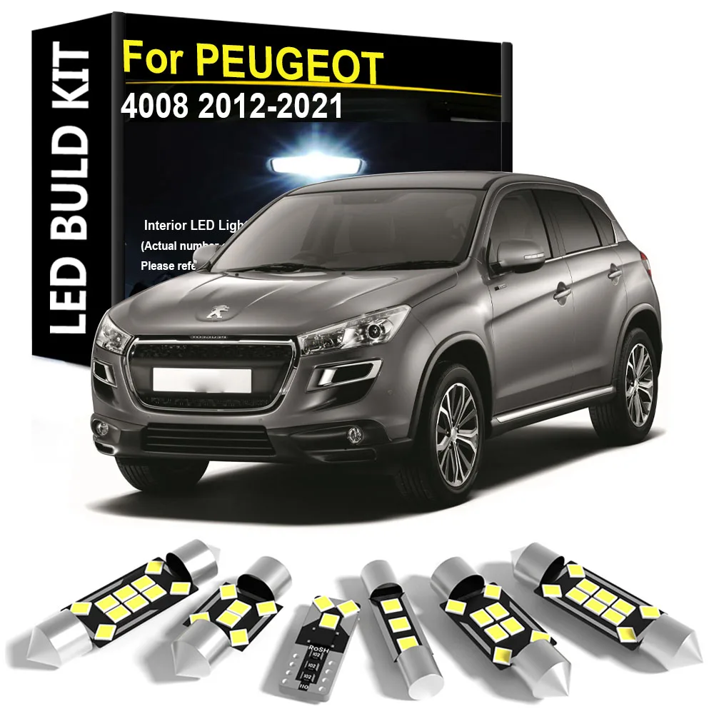 

Car Interior Light LED For PEUGEOT 4008 2012 2013 2014 2015 2016 2017 2018 2019 2020 2021 Map Dome Trunk Golve Box Light Canbus